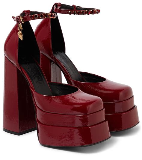 versace medusa heels red|versace platform heels medusa.